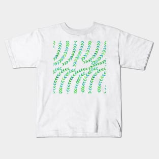 Watercolor Vines - Green & Blue Kids T-Shirt